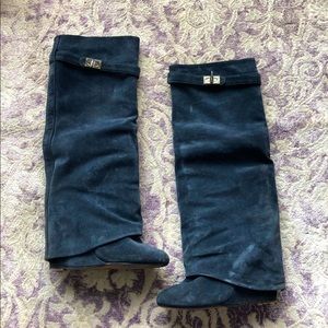 Givenchy Shark Suede Navy Boot Size 38